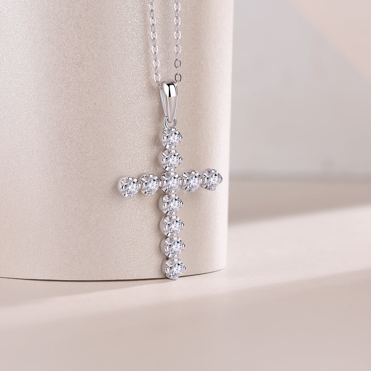 Moissanite Diamond Cross Pendant