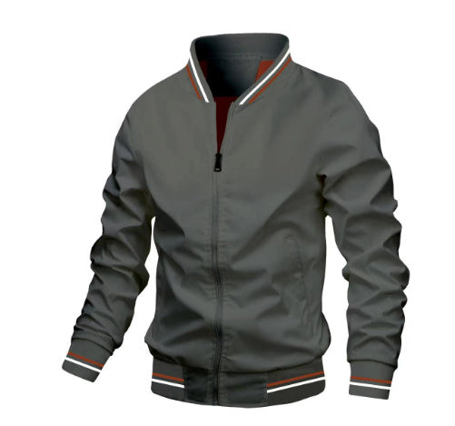 Striped Zip-Up Jacket Baseball Clothing - Mens