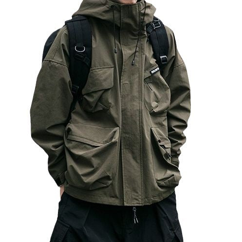 Loose Multi-Pocket Hip Hop Jacket - Mens