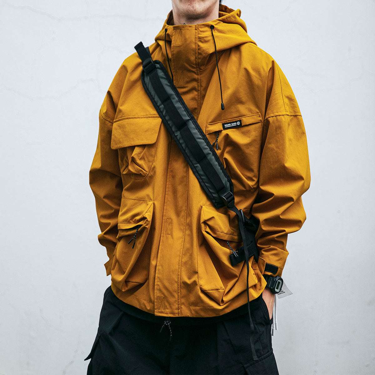 Loose Multi-Pocket Hip Hop Jacket - Mens