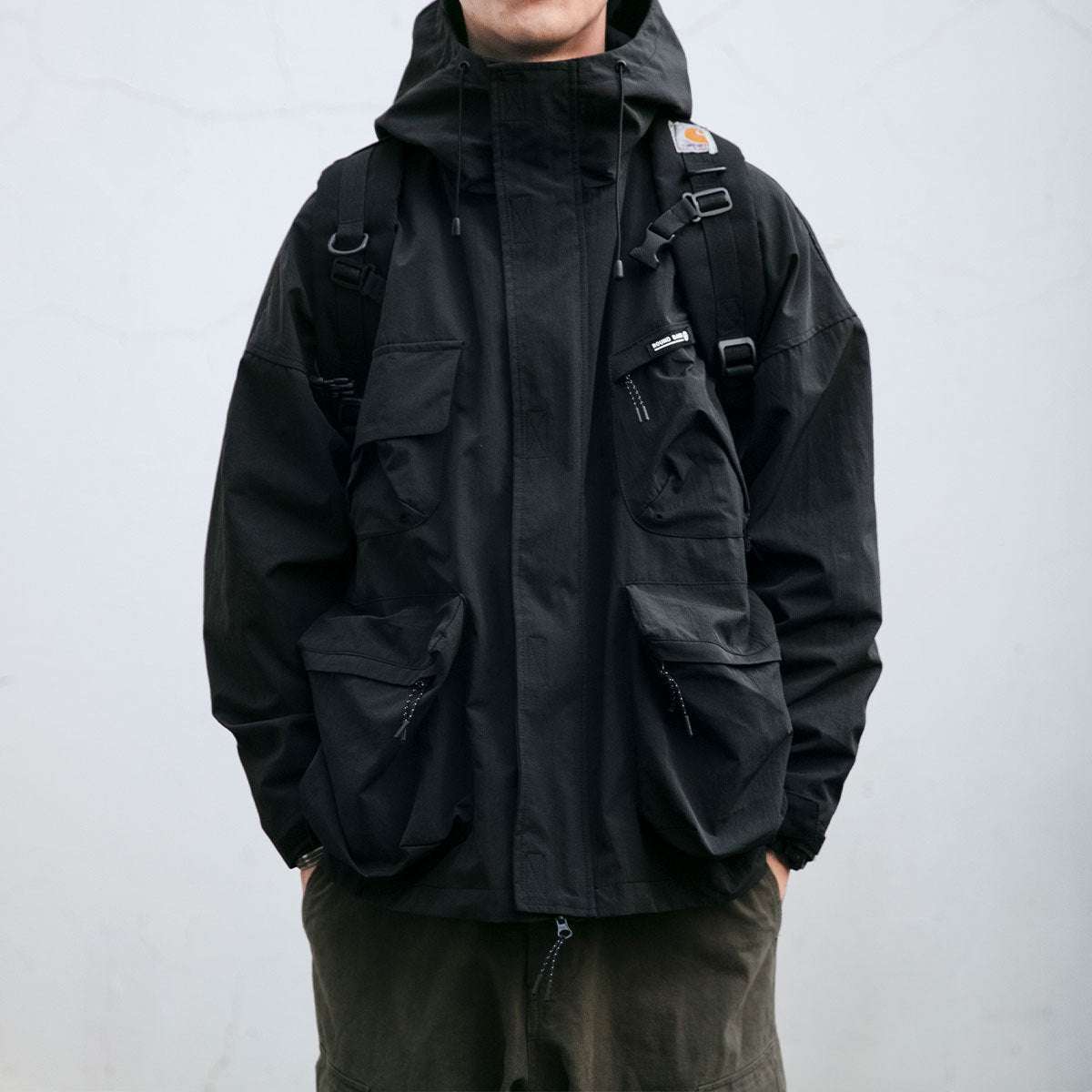 Loose Multi-Pocket Hip Hop Jacket - Mens