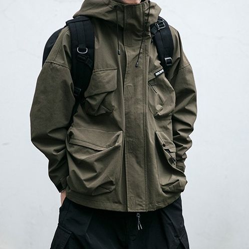 Loose Multi-Pocket Hip Hop Jacket - Mens