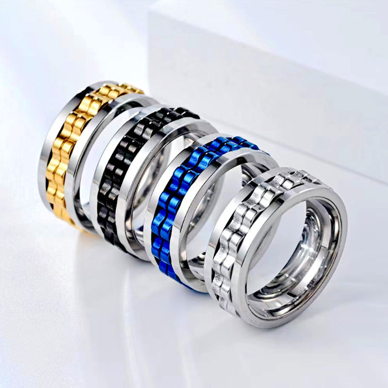 Titanium Anxiety Fidget Spinner Rings