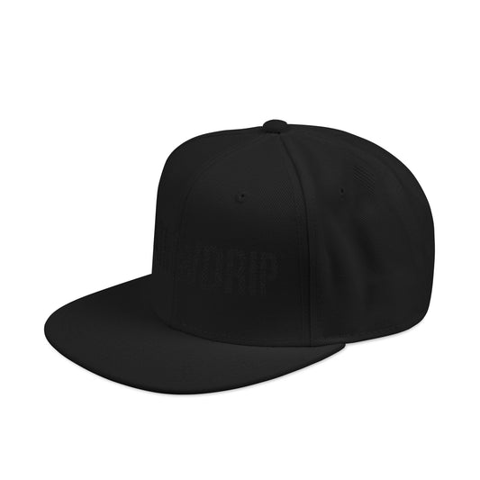 DatNewDrip black snapback hat with flat brim and hip-hop style design