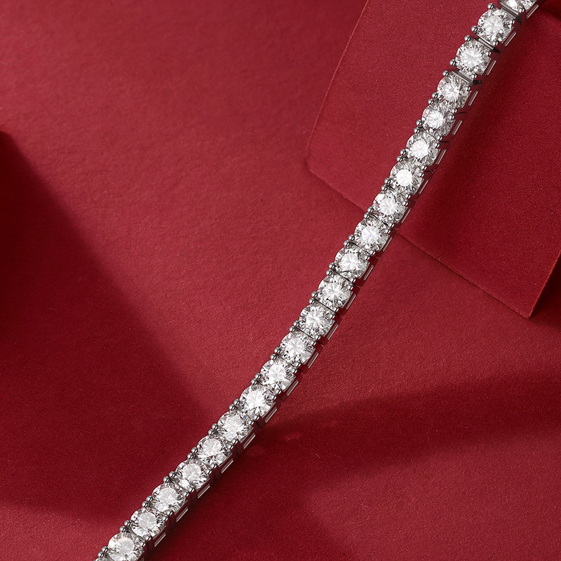 Moissanite Diamond S925 Silver Tennis Bracelet Unique Luxury Fashion