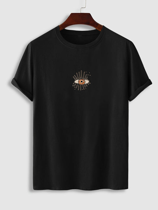 DatNewDrip black graphic streetwear t-shirt featuring a hand-drawn eye design on the front