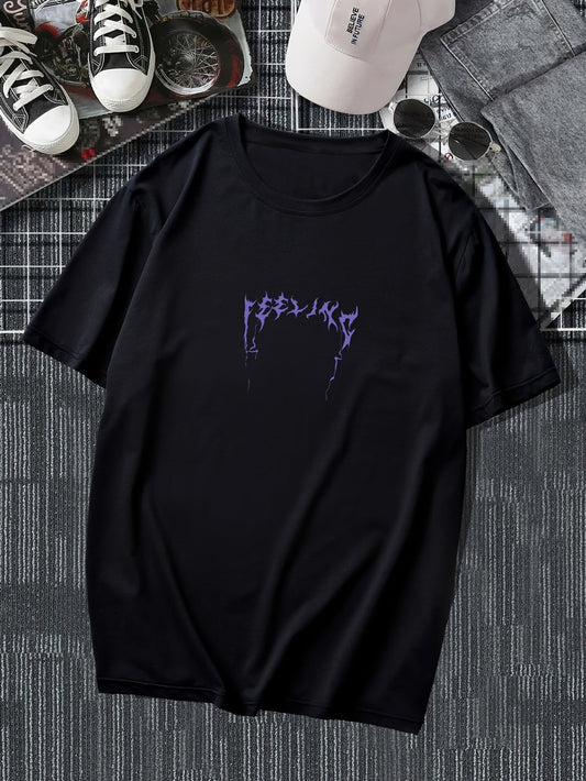 DatNewDrip Graphic Streetwear T-shirt in black with a unique purple graphic design