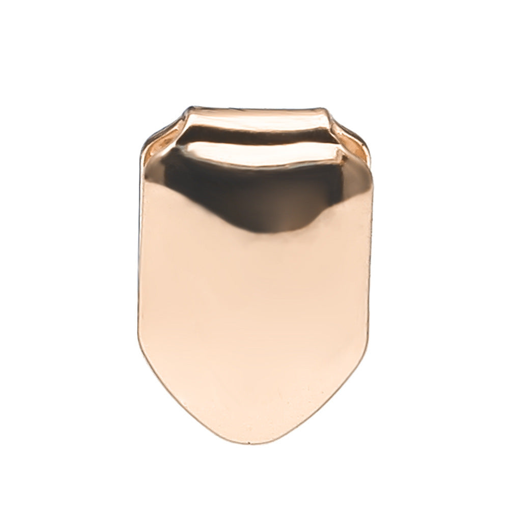 Polished rose gold single tooth grillz cap for front tooth removable jewelry with smooth finish