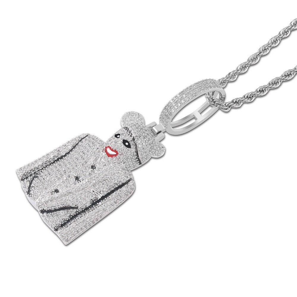 Iced Out Evil Smiling Clown Pendant