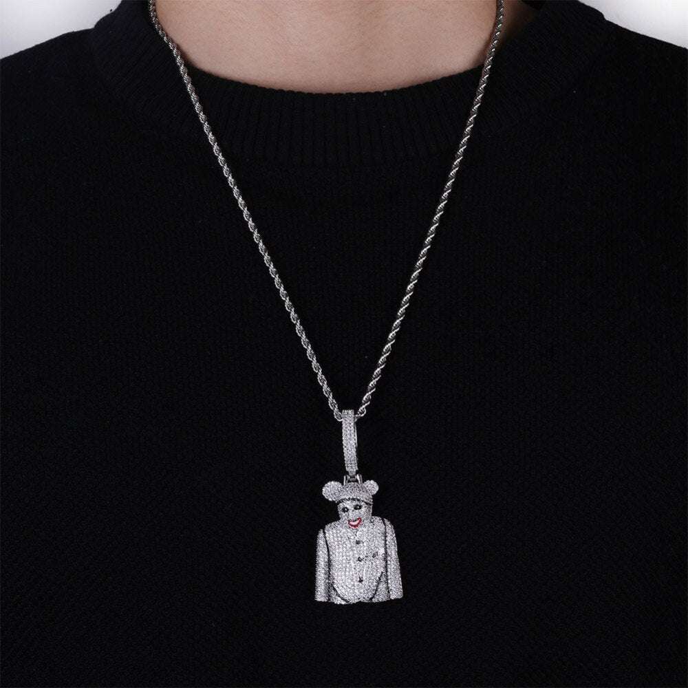 Iced Out Evil Smiling Clown Pendant