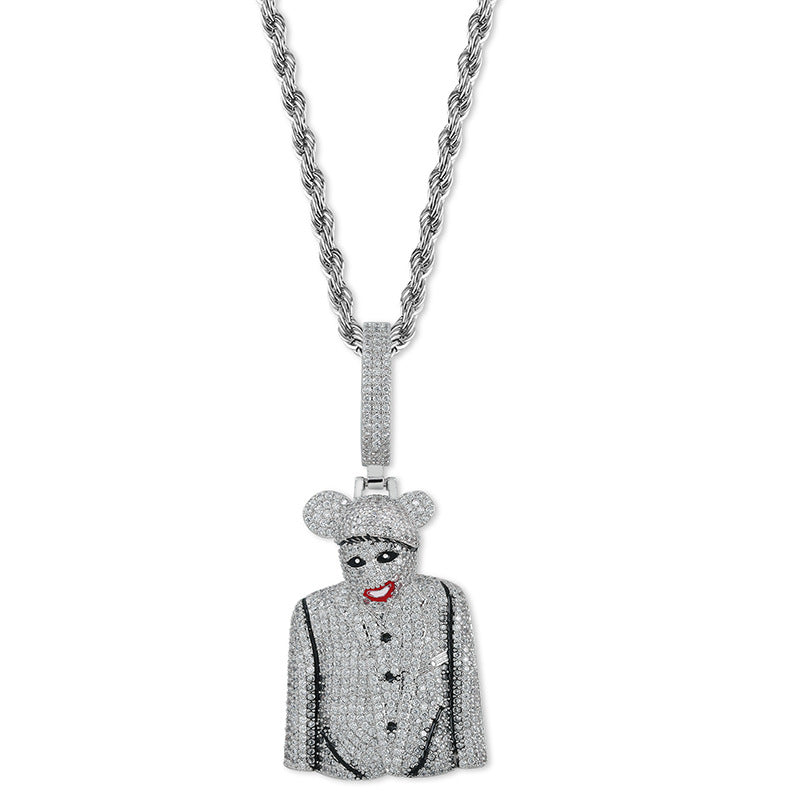 Iced Out Evil Smiling Clown Pendant