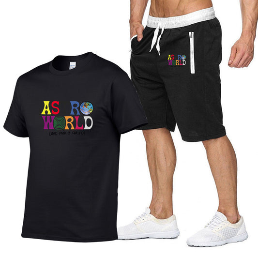 DATNEWDRIP Graphic Streetwear Tee - Astro World T-Shirt & Shorts Jogger Set