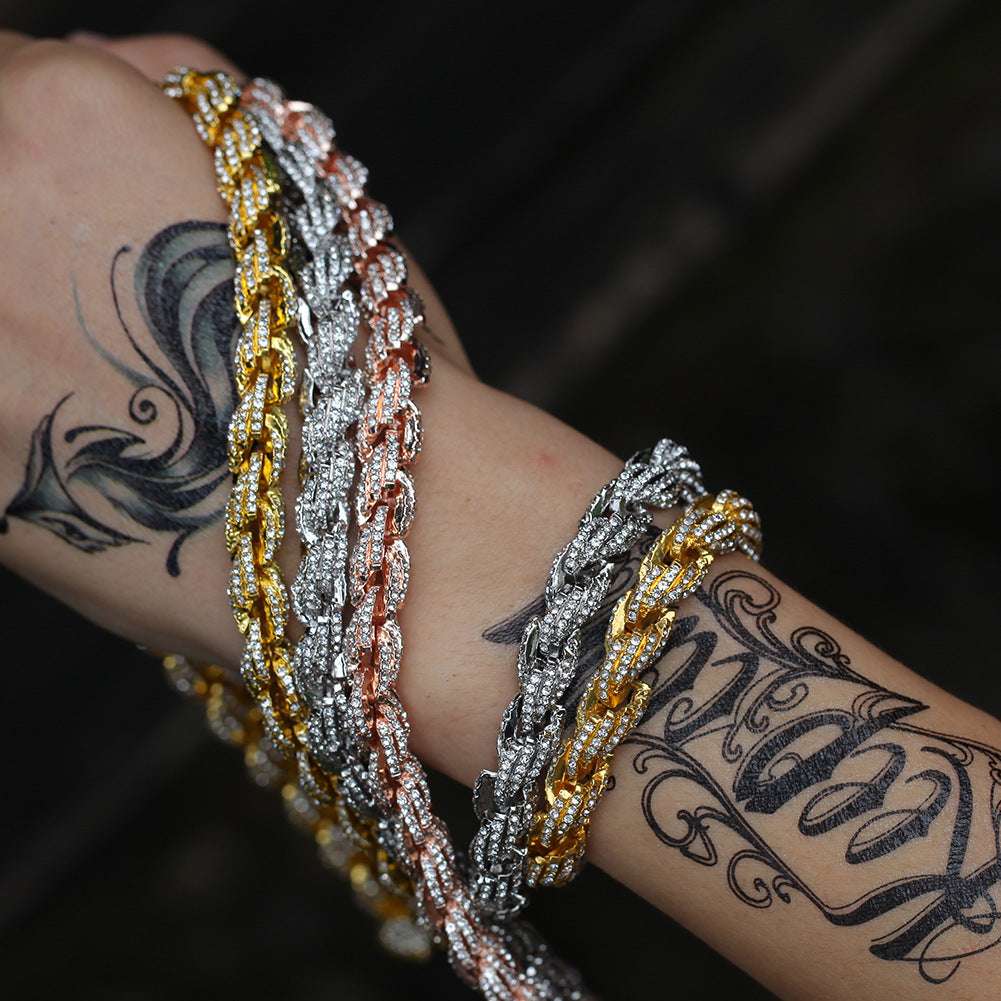 Iced Out Exaggerated Rope Necklace Chain