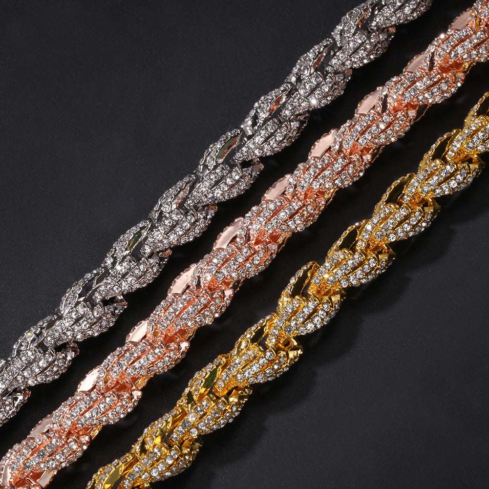 Iced Out Exaggerated Rope Necklace Chain
