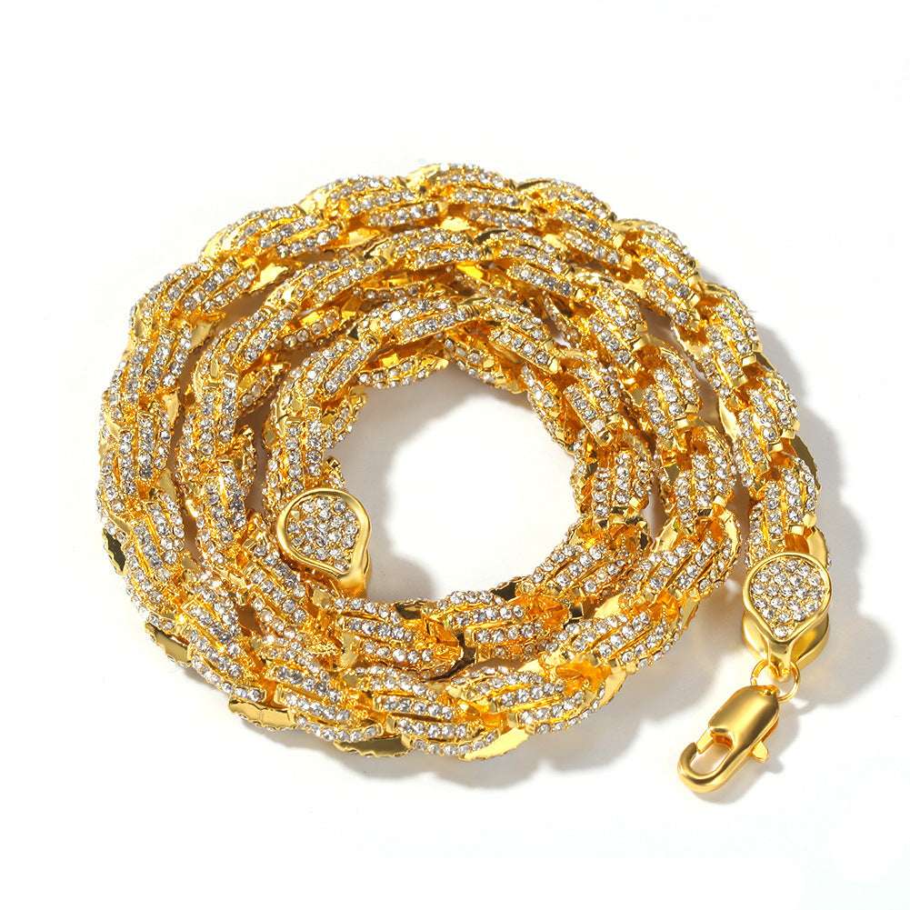 Iced Out Exaggerated Rope Necklace Chain