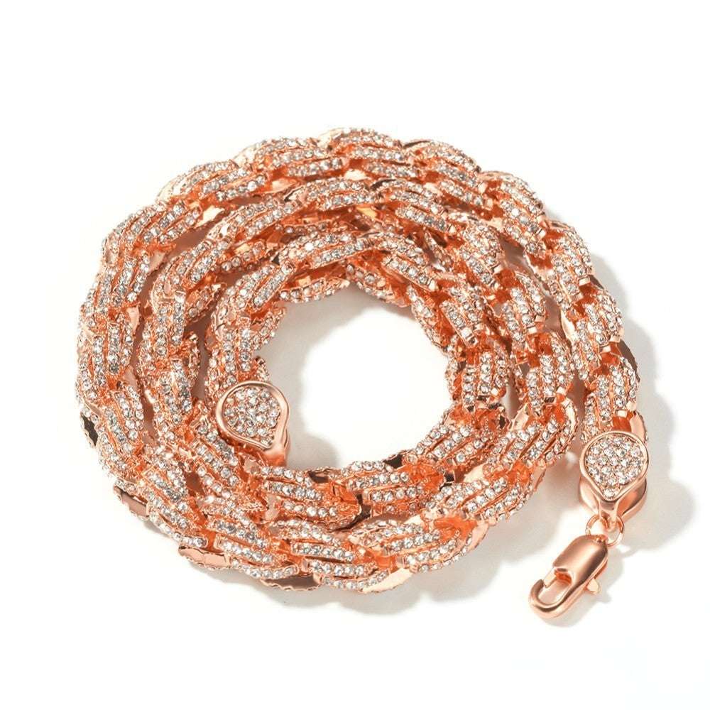 Iced Out Exaggerated Rope Necklace Chain