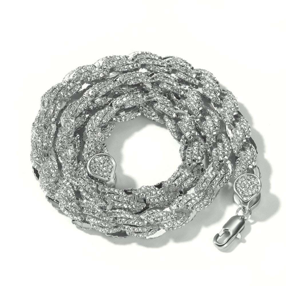 Iced Out Exaggerated Rope Necklace Chain