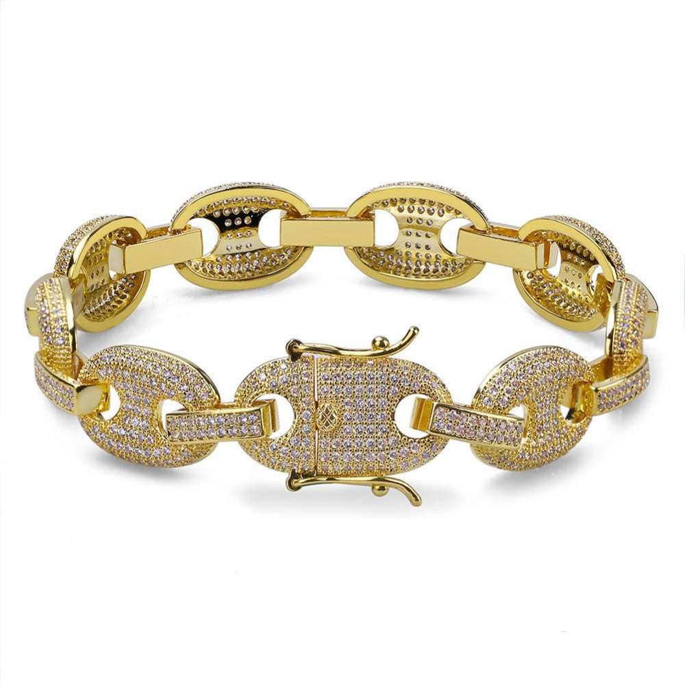 Iced Out Rainbow Pig Nose Bracelet
