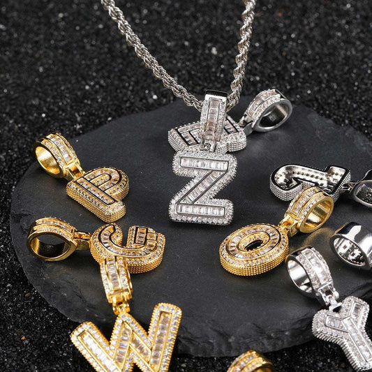 Iced Out Hip Hop Rock Candy Letter Pendant