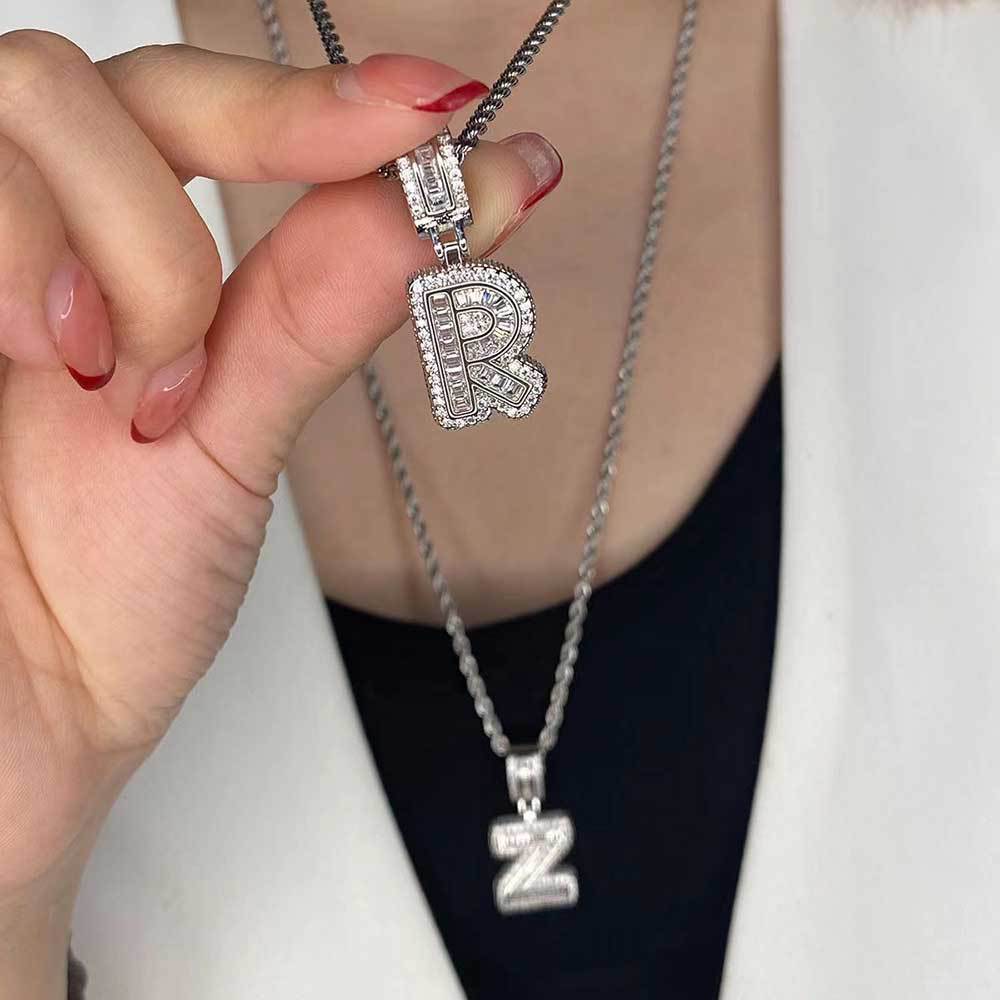 Iced Out Hip Hop Rock Candy Letter Pendant
