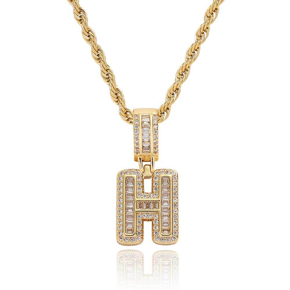 Iced Out Hip Hop Rock Candy Letter Pendant