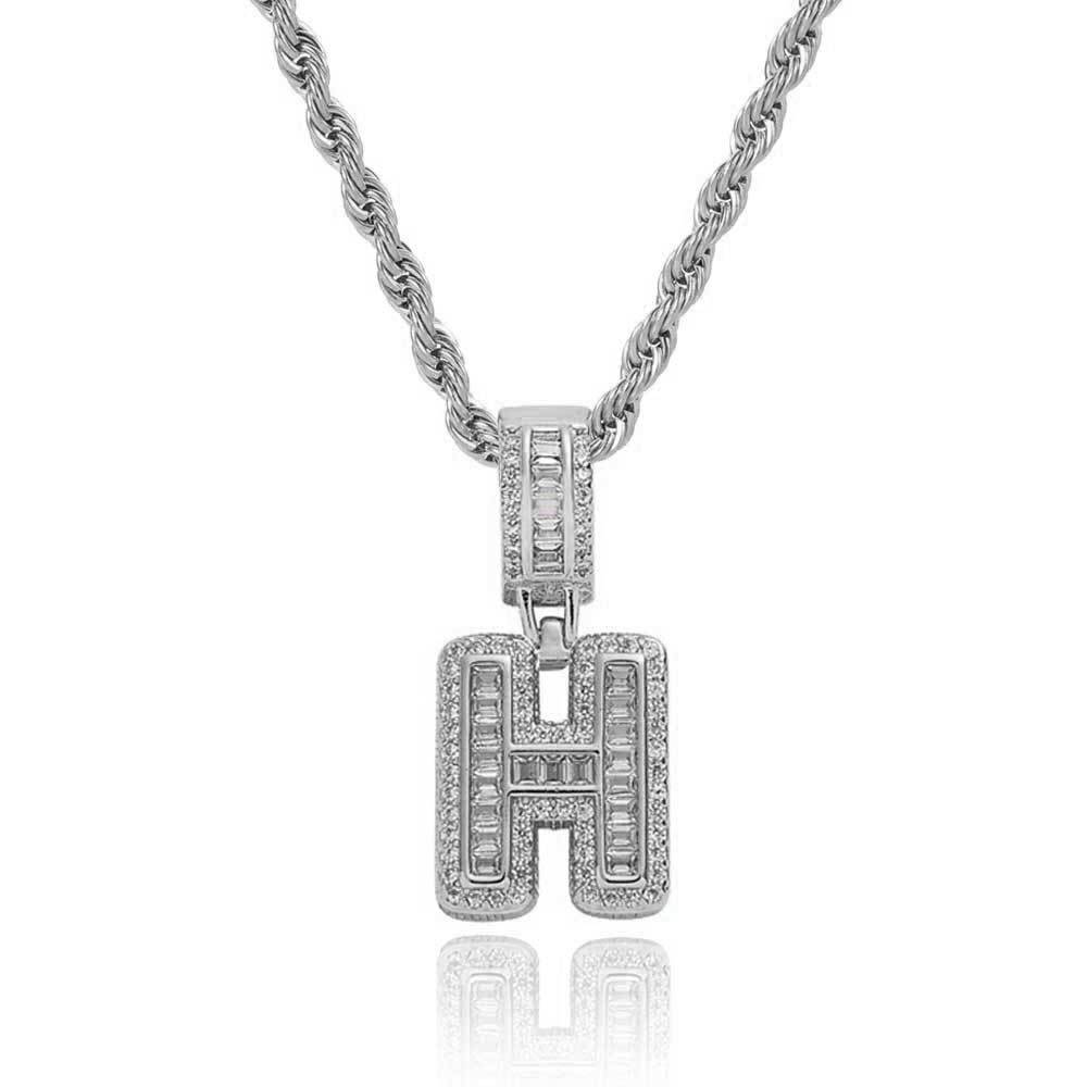 Iced Out Hip Hop Rock Candy Letter Pendant