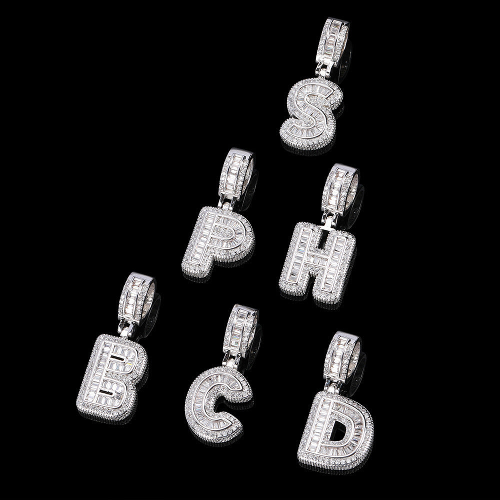 Iced Out Hip Hop Rock Candy Letter Pendant