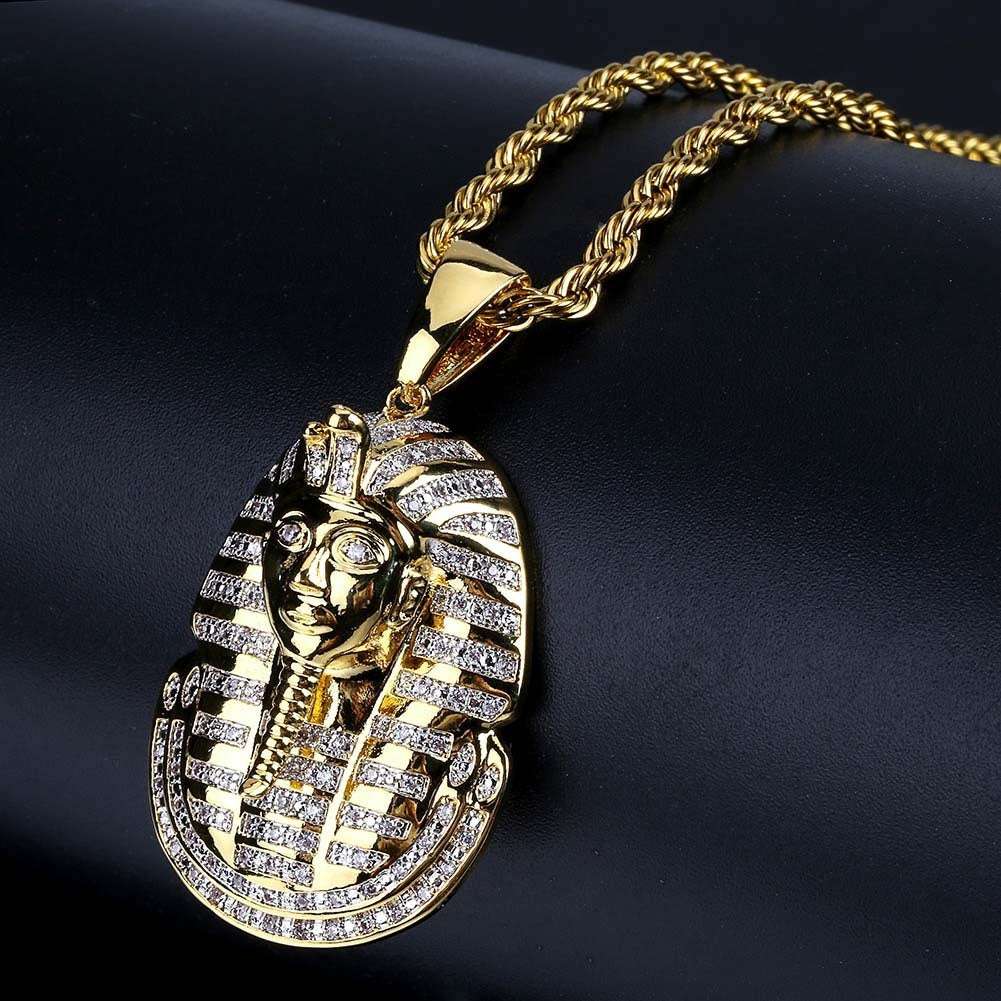 Iced Out Egyptian Pharaoh Pendant