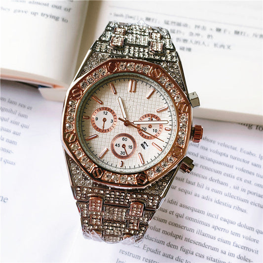 Iced Out Multi Color Gem Watch