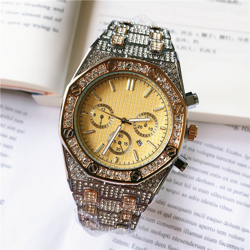 Iced Out Multi Color Gem Watch