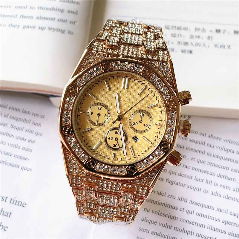 Iced Out Multi Color Gem Watch
