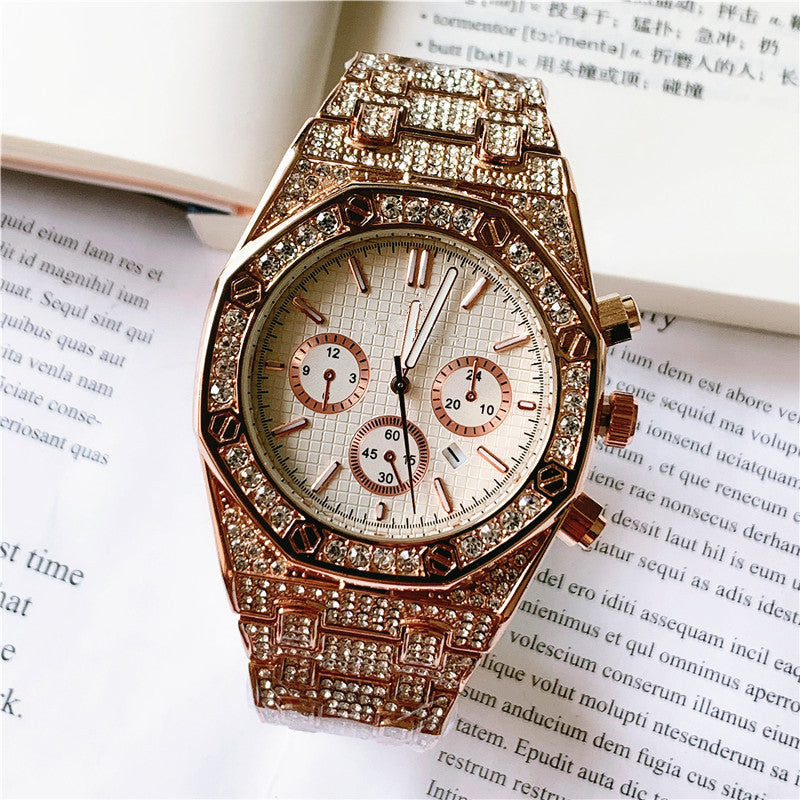 Iced Out Multi Color Gem Watch