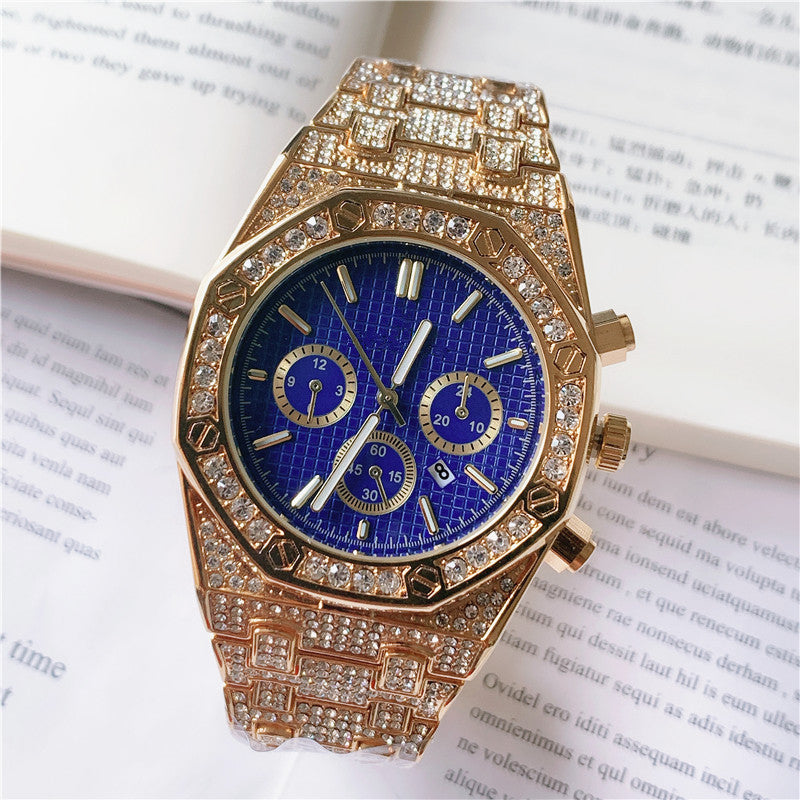 Iced Out Multi Color Gem Watch