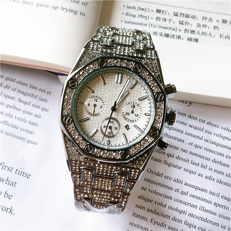 Iced Out Multi Color Gem Watch