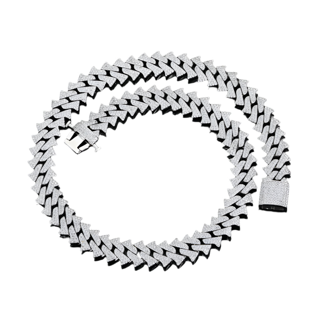 Iced Out 14mm Hip Hop Thorns Cuban Link Chain - DATNEWDRIP
