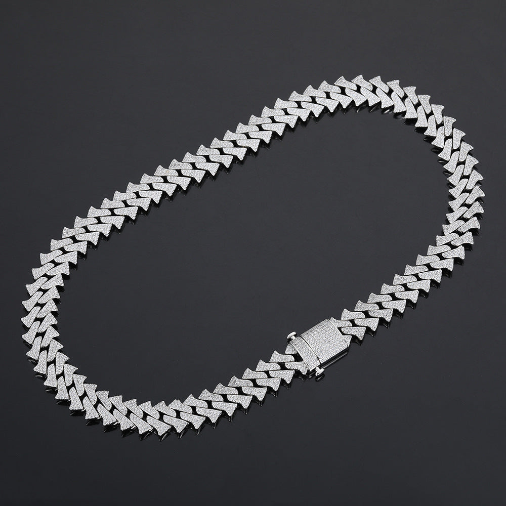 Iced Out 14mm Hip Hop Thorns Cuban Link Chain - DATNEWDRIP