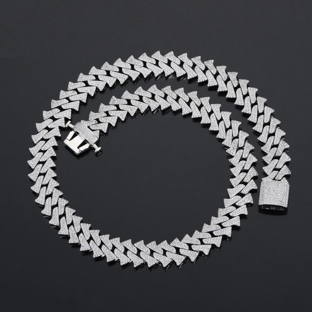 Iced Out 14mm Hip Hop Thorns Cuban Link Chain - DATNEWDRIP