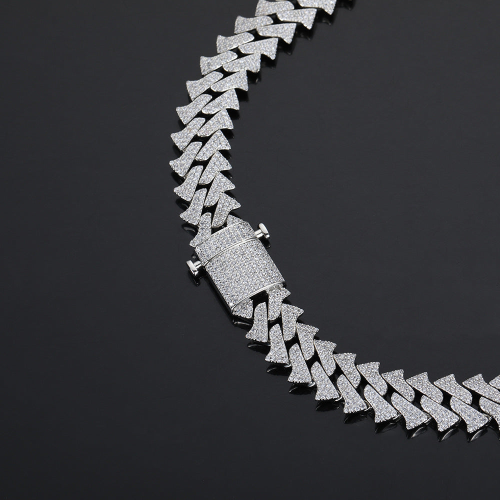 Iced Out 14mm Hip Hop Thorns Cuban Link Chain - DATNEWDRIP