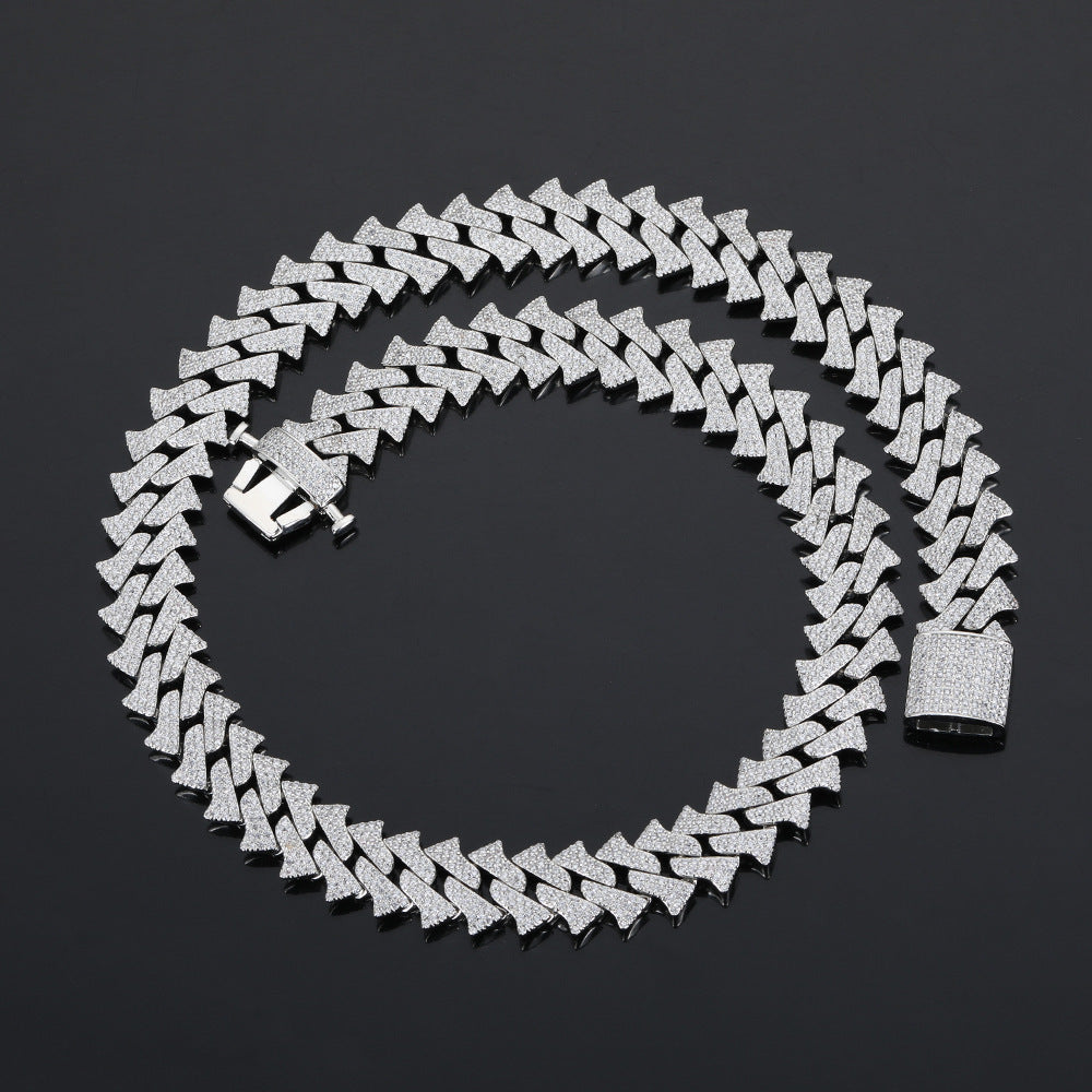 Iced Out 14mm Hip Hop Thorns Cuban Link Chain - DATNEWDRIP