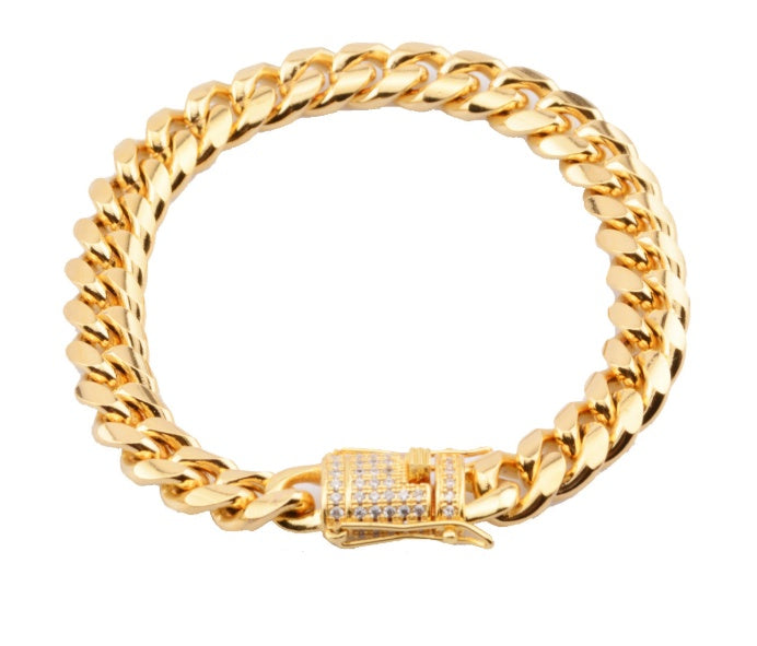 8-18mm wide stainless steel cuban Miami chains necklaces CZ Zircon box lock big heavy gold chain for men Hip Hop Rock jewelry - DATNEWDRIP