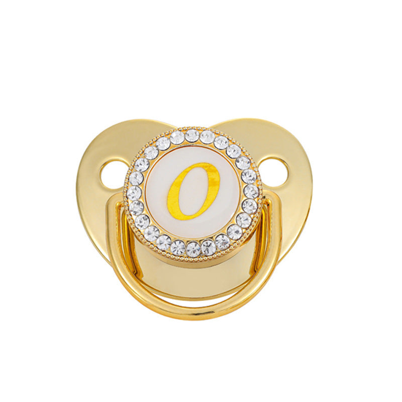 Iced Out Baby Gold 26 Letter Soothing Pacifier - DATNEWDRIP