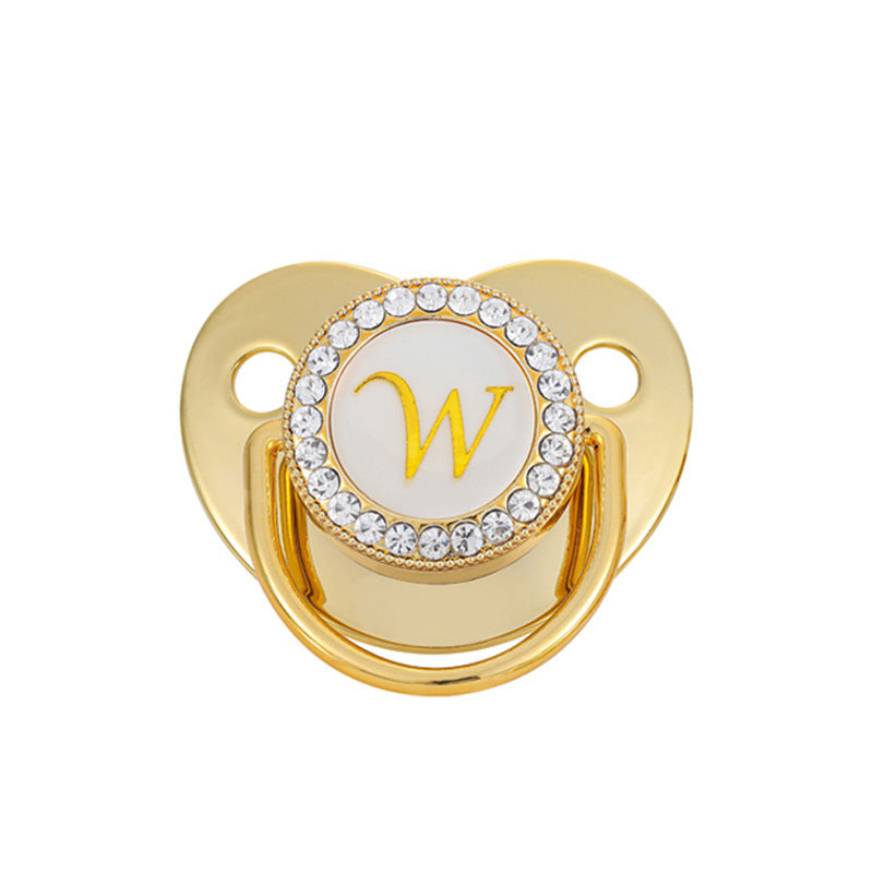 Iced Out Baby Gold 26 Letter Soothing Pacifier - DATNEWDRIP