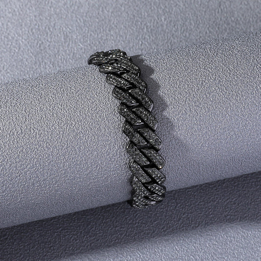 Iced Out Pink & Black Cuban Link Necklace Chain