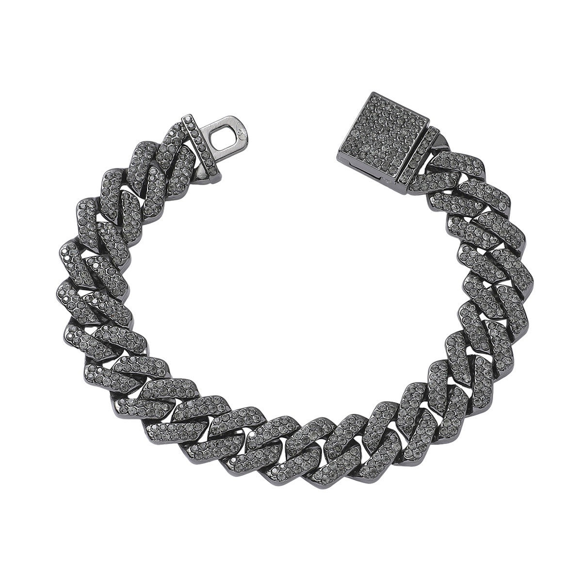 Iced Out Pink & Black Cuban Link Necklace Chain