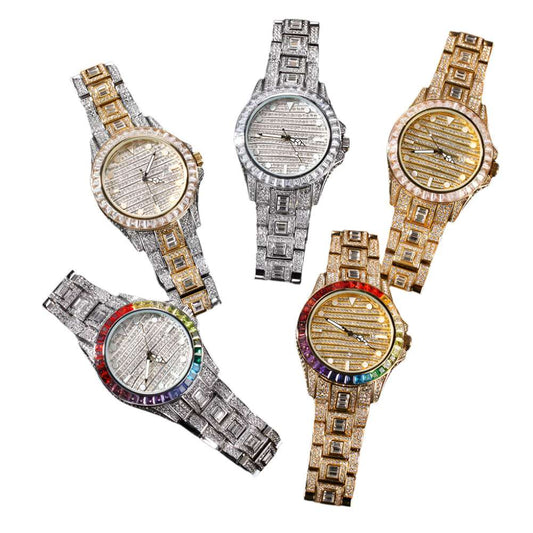 Iced Out Rainbow Watch
