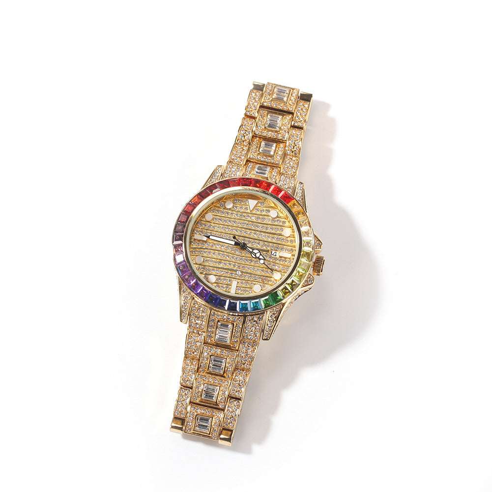 Iced Out Rainbow Watch