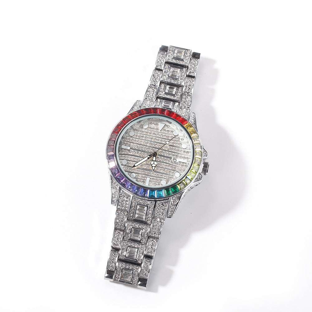 Iced Out Rainbow Watch