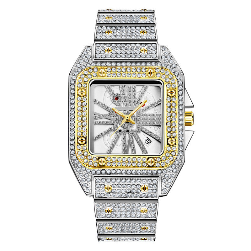 Iced Out Square Stud Watch