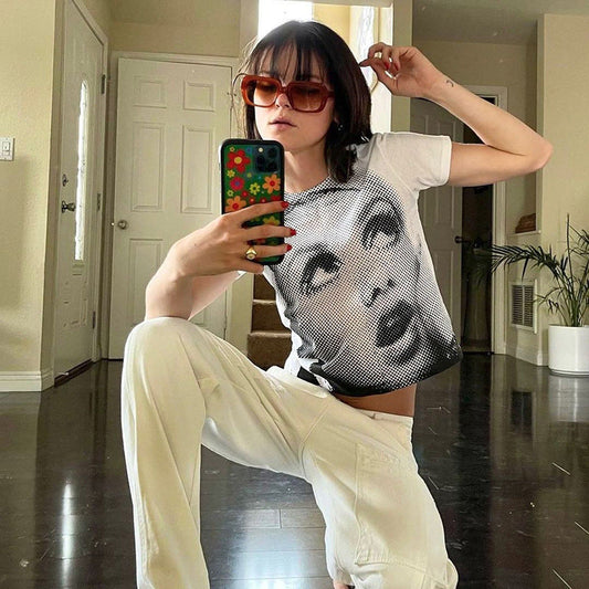 Hip Hop Face T-Shirt - Womens - DATNEWDRIP