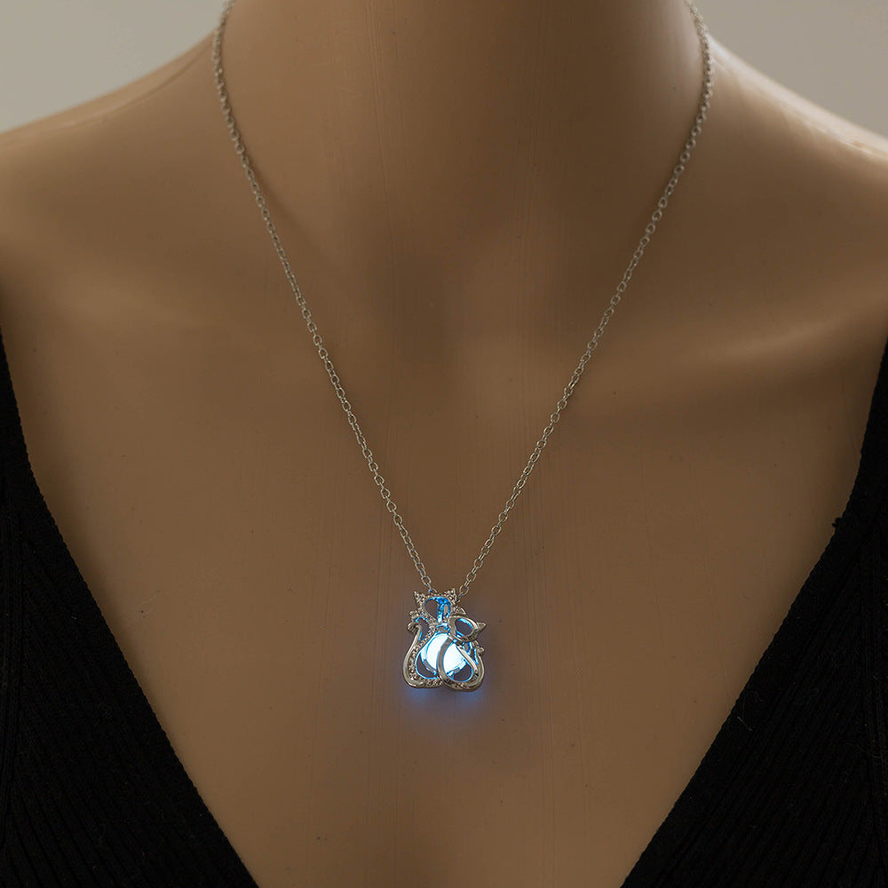 Luminous Two Cat Pendant - DATNEWDRIP